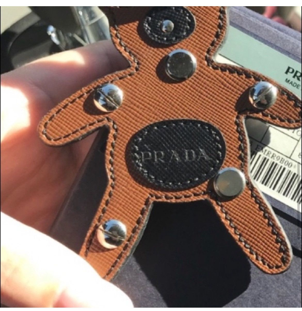 Prada Authentic Prada Brown Bear Saffiano Trick Bag Charm Size ONE SIZE - 9 Thumbnail