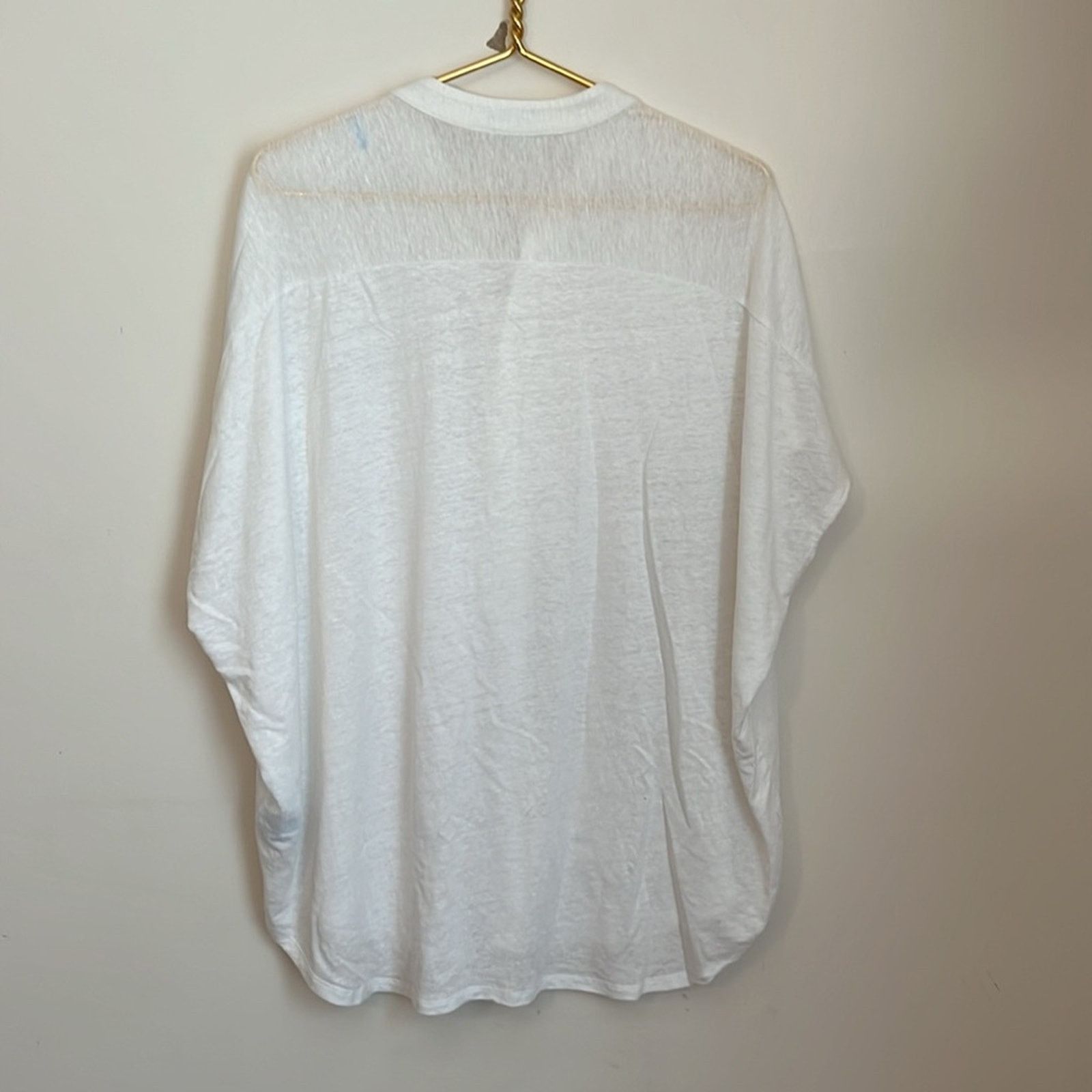 J.McLaughlin J. McLaughlin White Linen Sleeveless Oversized Top Size L / US 10 / IT 46 - 6 Thumbnail
