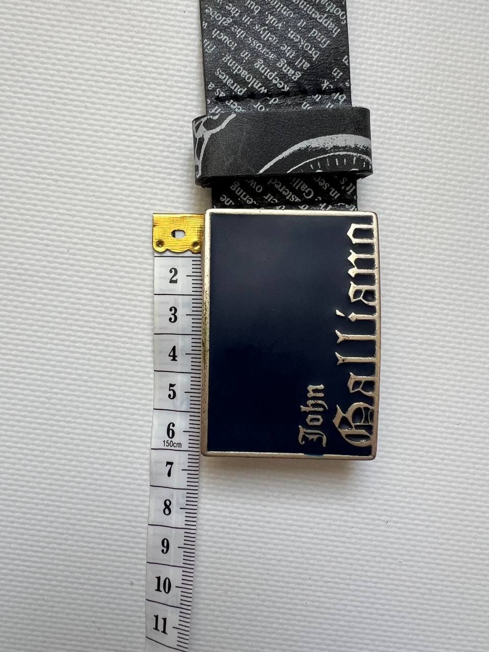 John Galliano Rare Galliano newspaper print logo gazette leather belt Size ONE SIZE - 8 Thumbnail