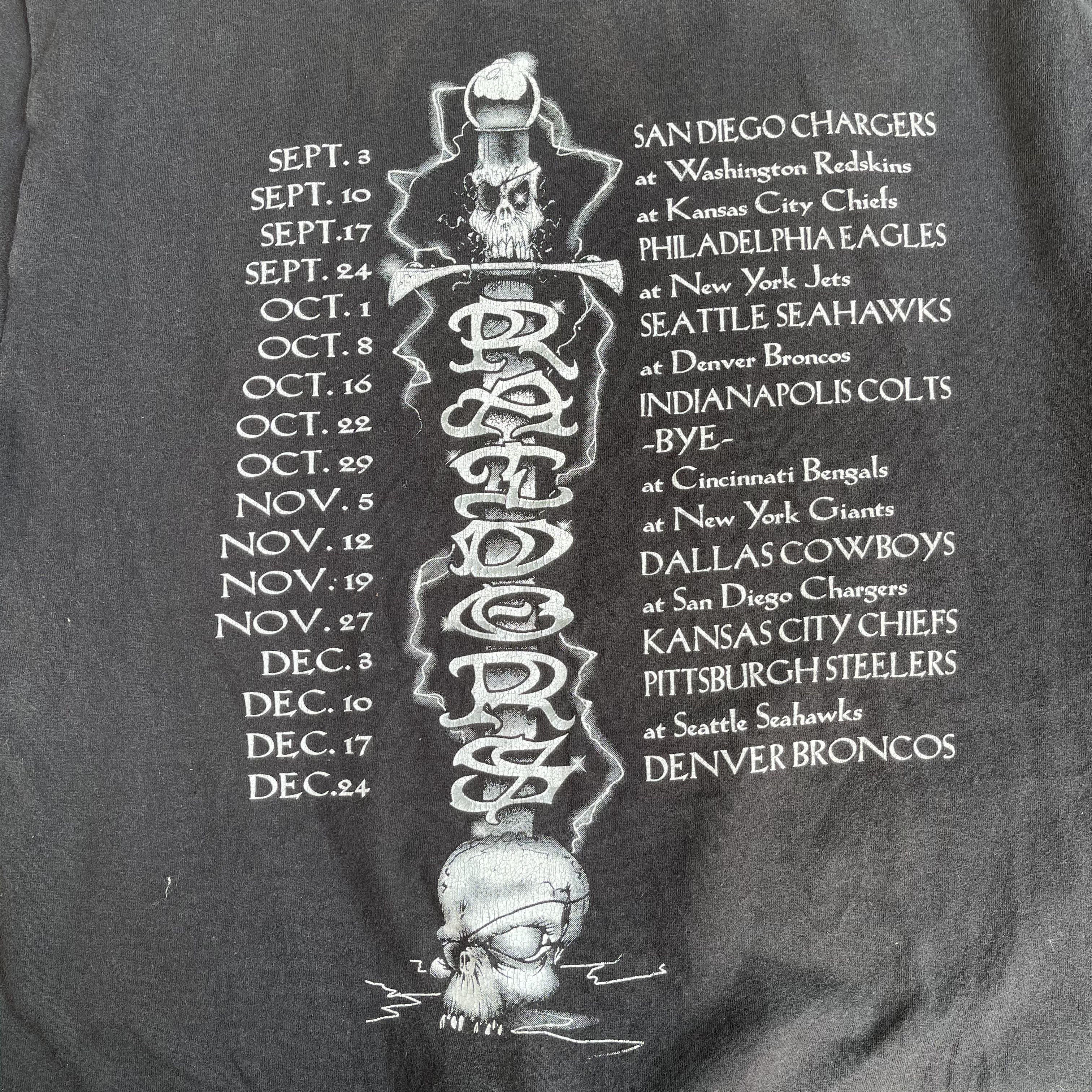NFL Vintage 90s Skull Los Angeles Raiders T-shirt Size L Size US L / EU 52-54 / 3 - 4 Thumbnail