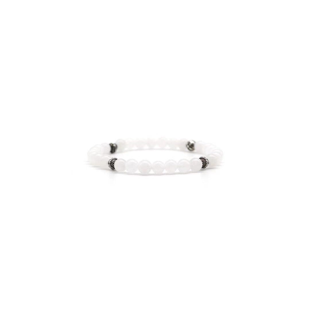 Chrome Hearts Chrome Hearts 6mm White Beaded 4 Silver Cross Ball Bracelet Size ONE SIZE - 3 Thumbnail