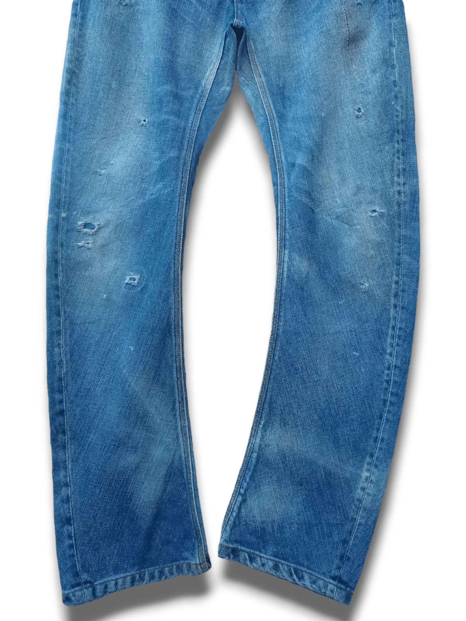 Japanese Brand Vintage Japanese Brand Buckle Back Distressed Curve Jeans Size US 31 - 5 Thumbnail