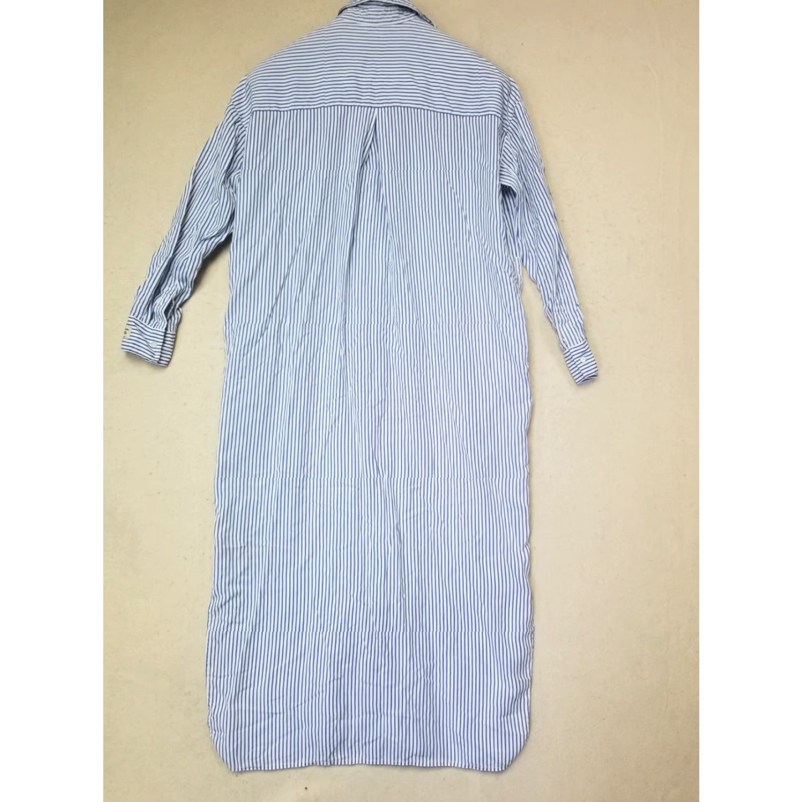 Scotch & Soda Maison Scotch & Soda Shirt Dress XS Blue Striped Long Sleeve Button Front Collared Midi Dress Women - No Belt Vintage No Belt Size XS / US 0-2 / IT 36-38 - 2 Thumbnail