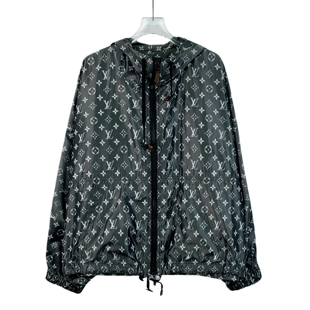 Louis Vuitton Louis Vuitton Black & Gray Logo Print Hooded Jacket With Zip Size S / US 4 / IT 40 - 1 Thumbnail