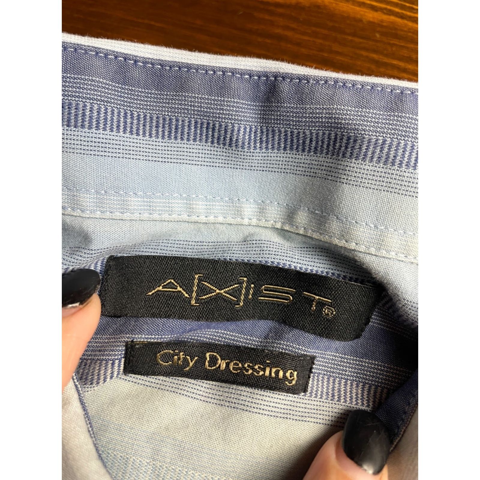 Vintage Axist Shirt Men M White Blue Button-Up Short Sleeve Striped City Dressing Size US M / EU 48-50 / 2 - 4 Thumbnail