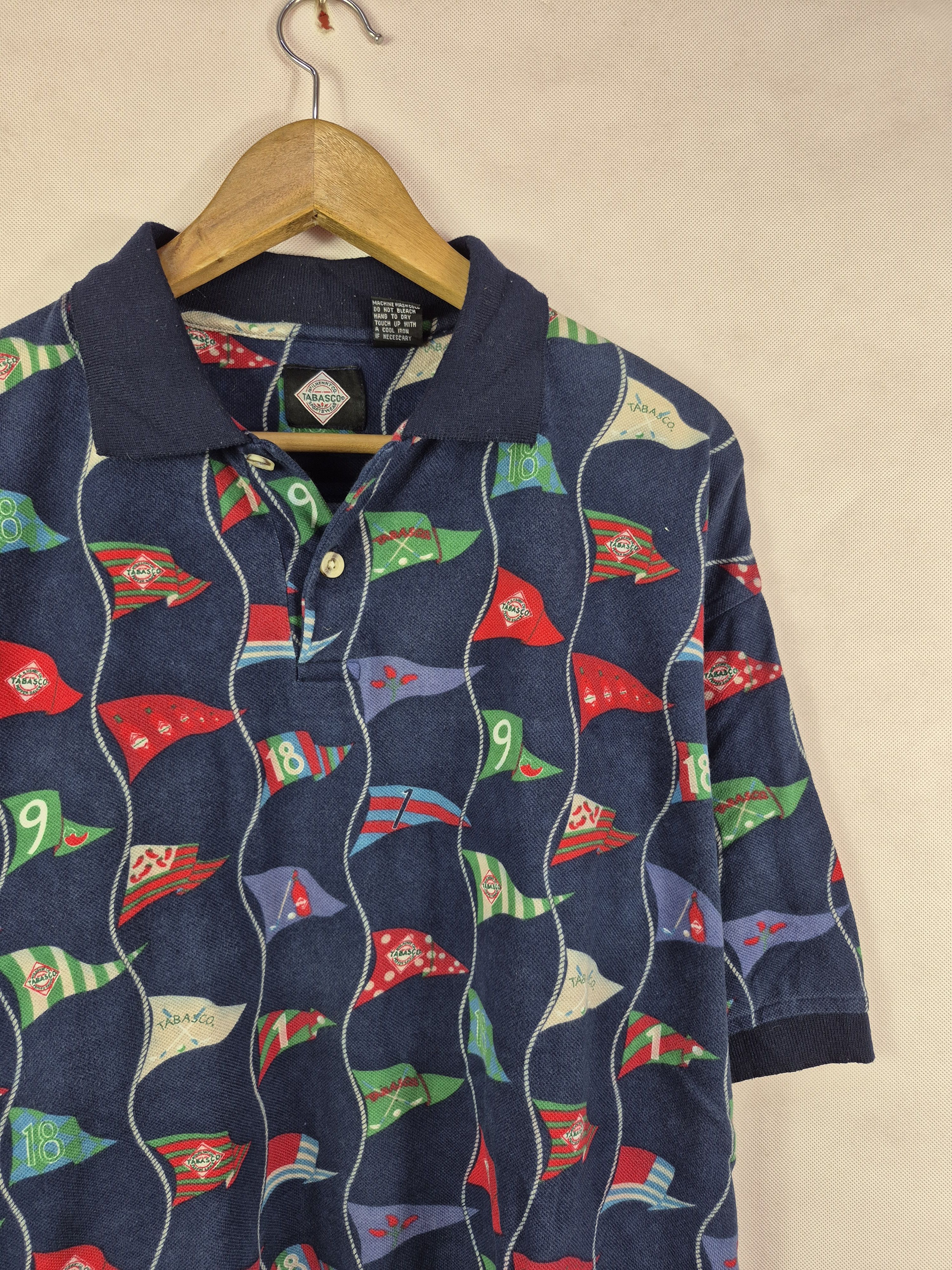 Tabasco 🔥 Tabasco Fullprint Flag Motives Polo Casual Vintage Tee Size US L / EU 52-54 / 3 - 2 Thumbnail