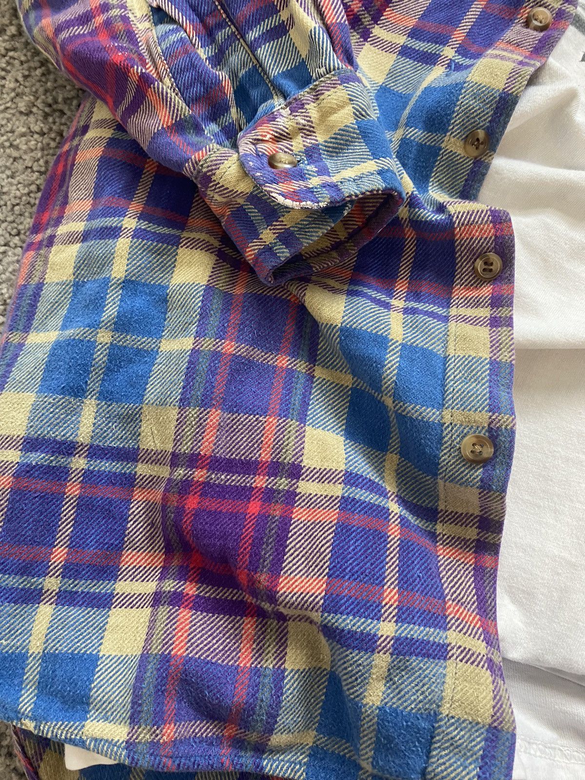 Flannel × Japanese Brand × Vintage Vintage Distressed Cropped Flannel Shirt Size US M / EU 48-50 / 2 - 6 Thumbnail