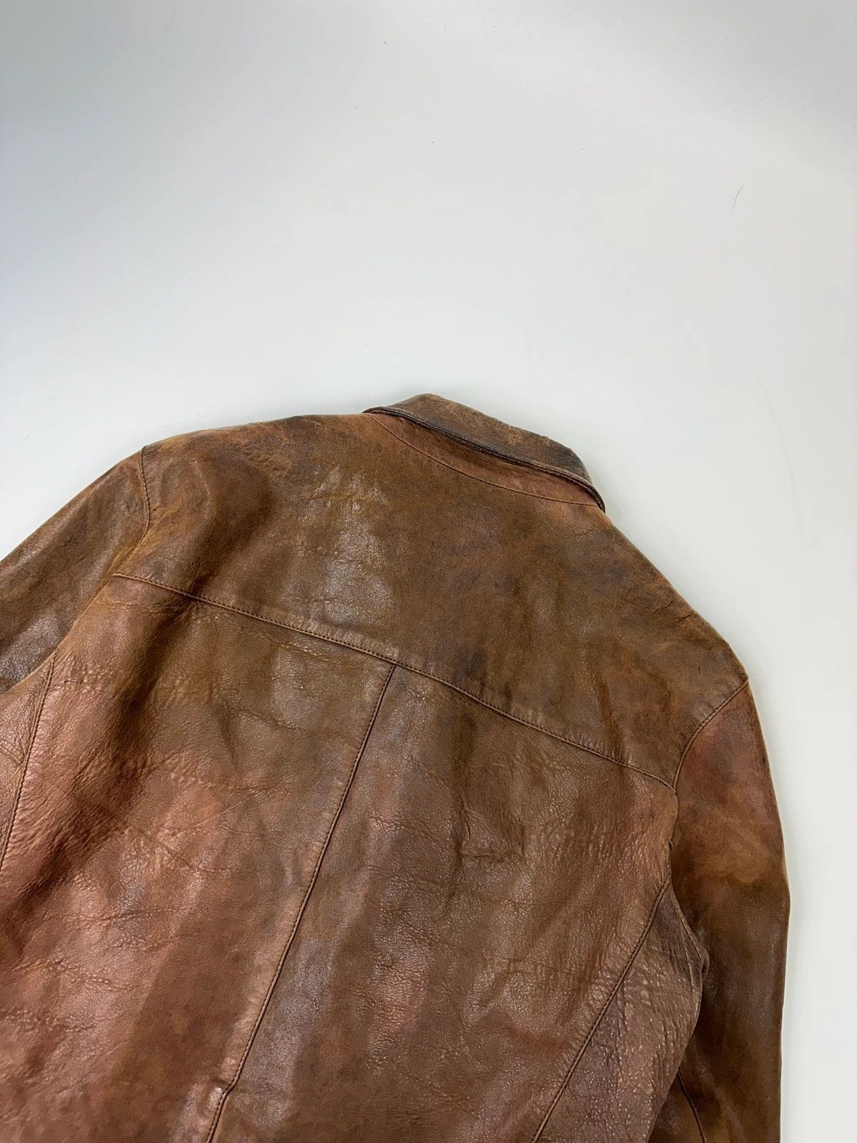 Prada Prada Milano FW07 Brown Eroded Leather Jacket Size US M / EU 48-50 / 2 - 11 Thumbnail