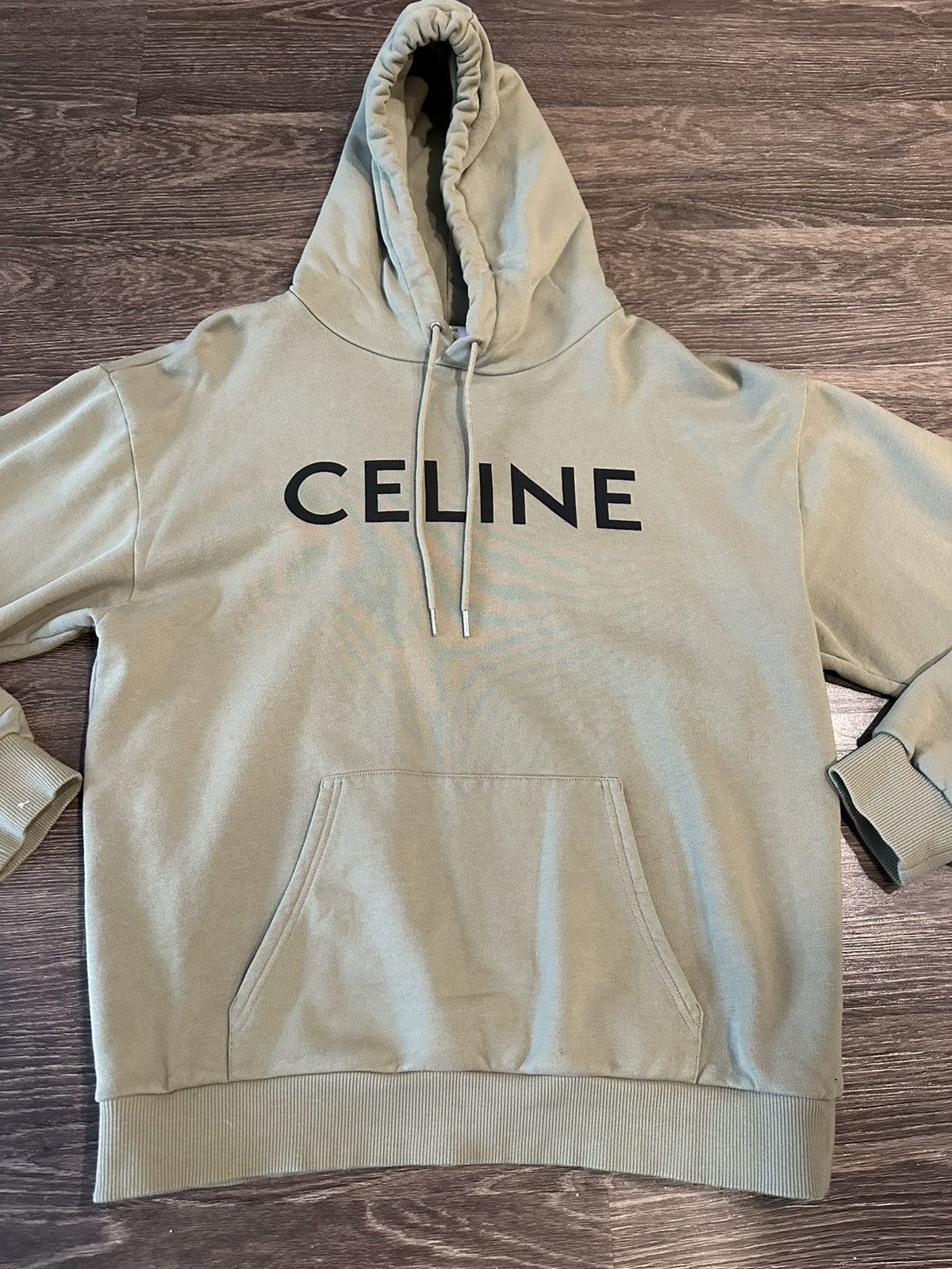 Celine Celine Signature Hoodie -KHAKI/GREEN | Grailed