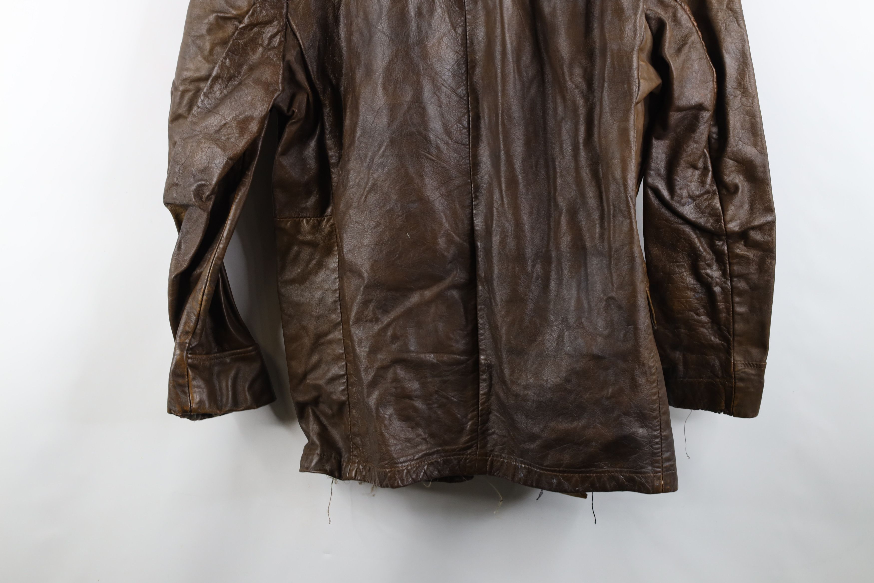 Vintage Vintage 70s Streetwear Leather Jacket Coat Brown USA Size US L / EU 52-54 / 3 - 16 Thumbnail