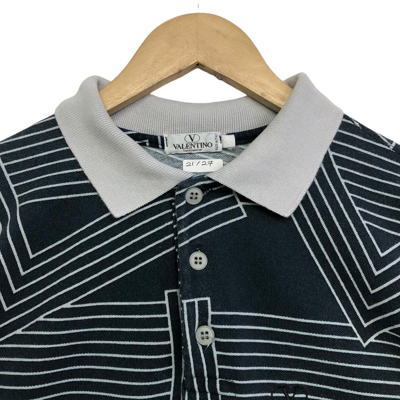 Valentino × Vintage *Rare!! Vintage VALENTINO Full print design polo tee Size US L / EU 52-54 / 3 - 3 Thumbnail