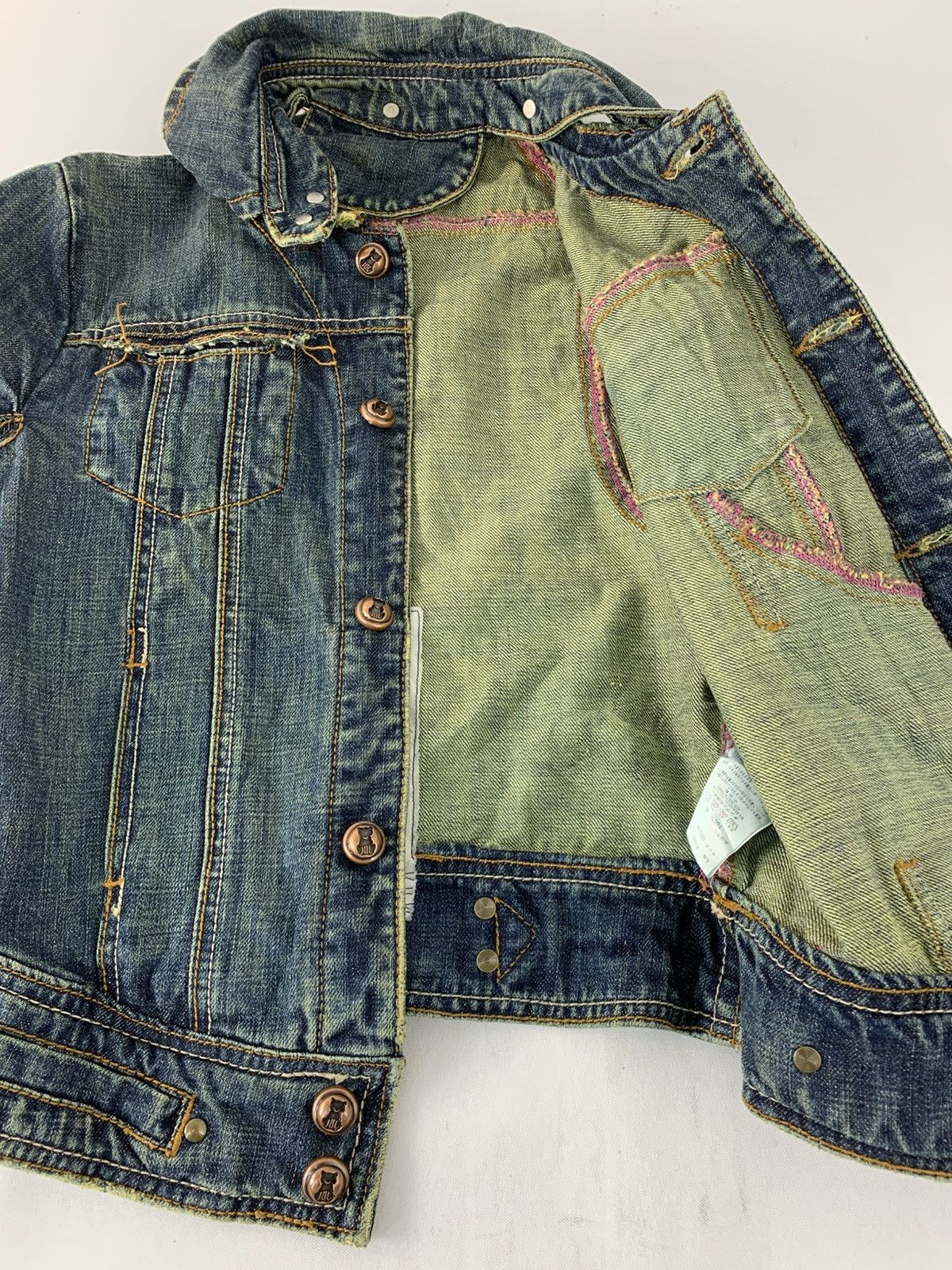 Jungles Finglacoote Japan Indigo Denim Biker Moto Jacket Size M / US 6-8 / IT 42-44 - 2 Thumbnail