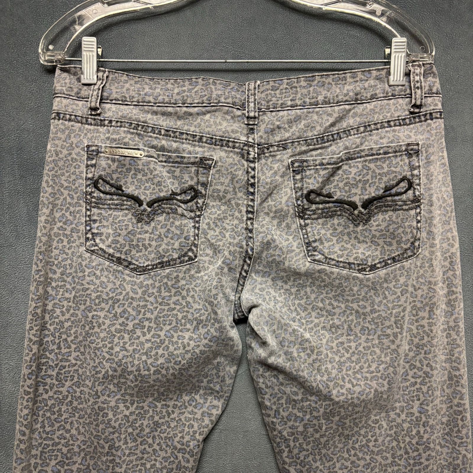 Jordache Jordache Jeans Blue Leopard Print Womens 28 Stretchy Skinny Size 33" - 11 Thumbnail