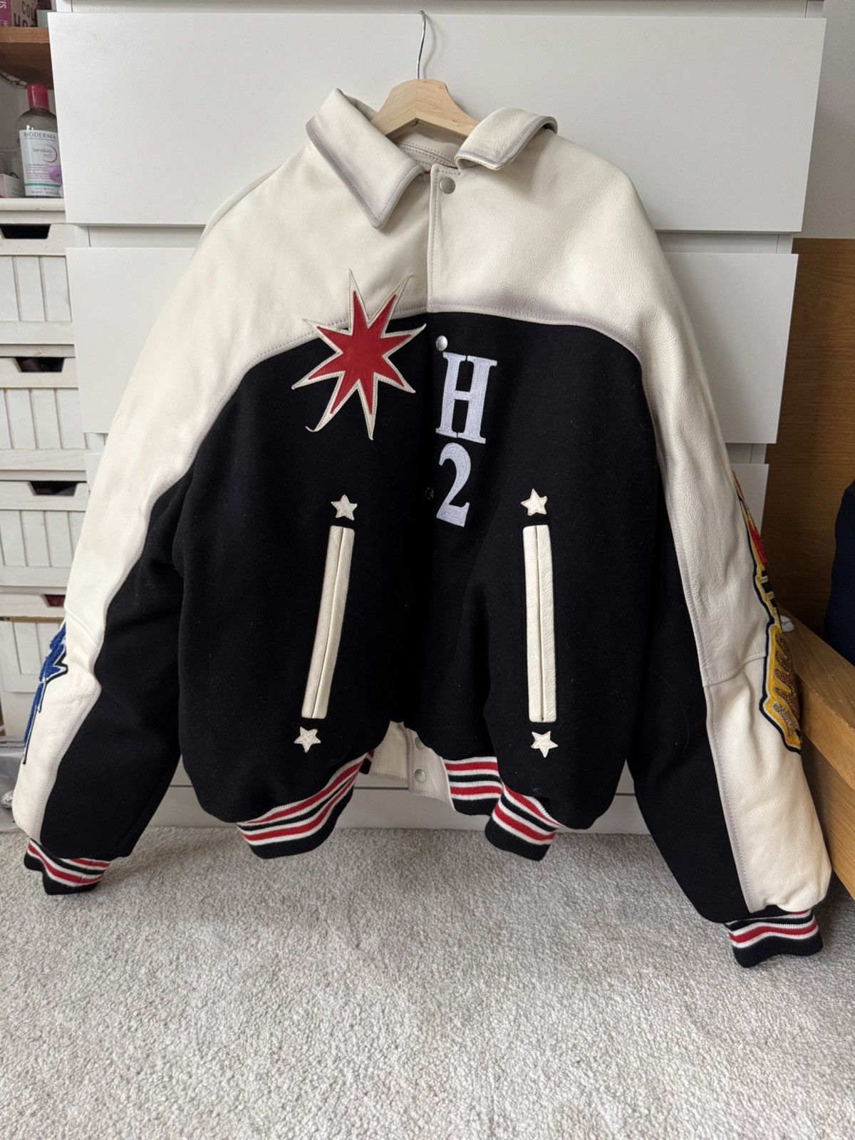 【新品】H2 HERON PRESTON 　レザースタジャン 新品】H2 HERON PRESTON H&M レザースタジャン - メルカリ