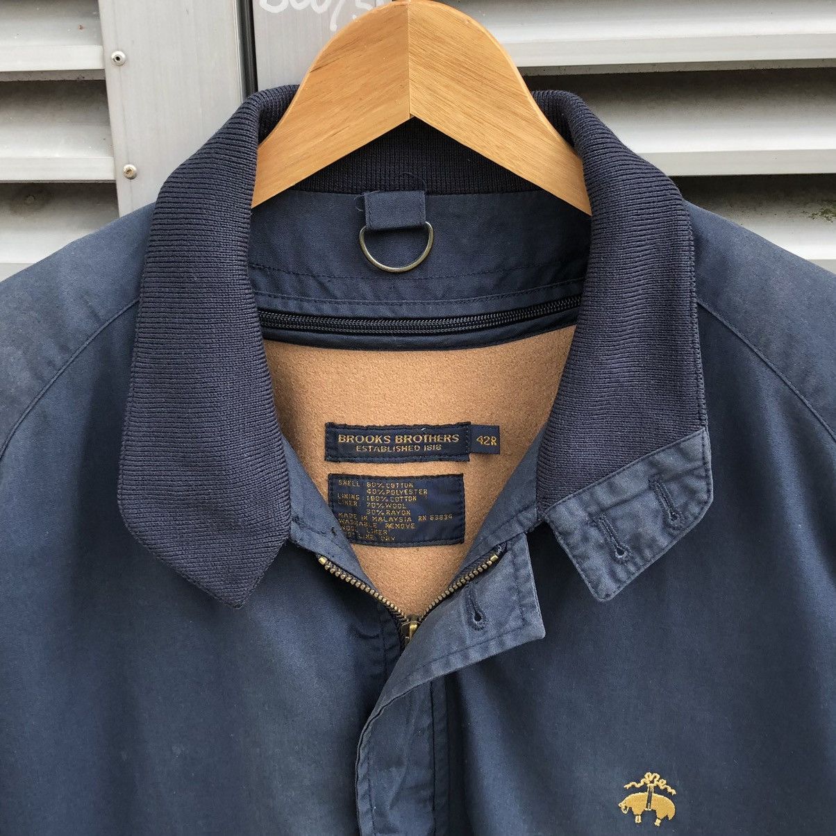 Brooks Brothers Vintage Books Brothers Lined Wool Bomber Jacket Size US L / EU 52-54 / 3 - 15 Thumbnail