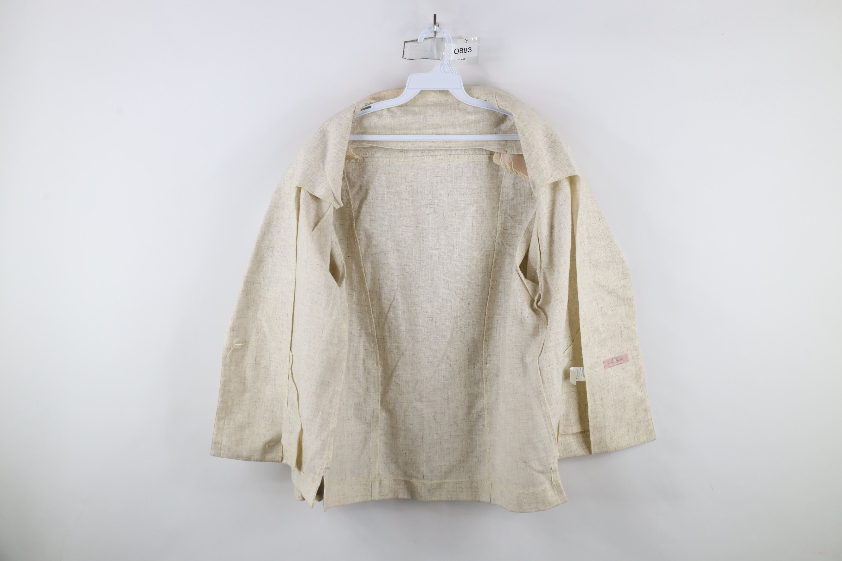 Vintage Vintage 90s Atomic Fleck Flax Linen Blend Blazer Jacket USA Size XXL / US 16-18 / IT 52-54 - 12 Thumbnail