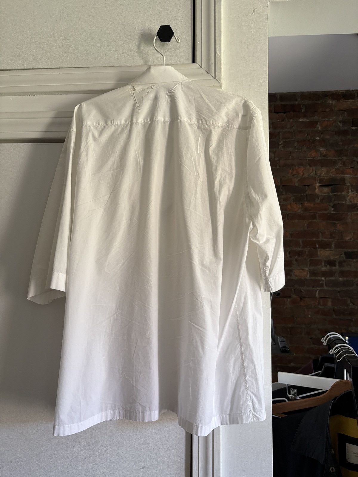 Jil Sander Jil Sander White Short Sleeve Button Up Size US L / EU 52-54 / 3 - 3 Thumbnail