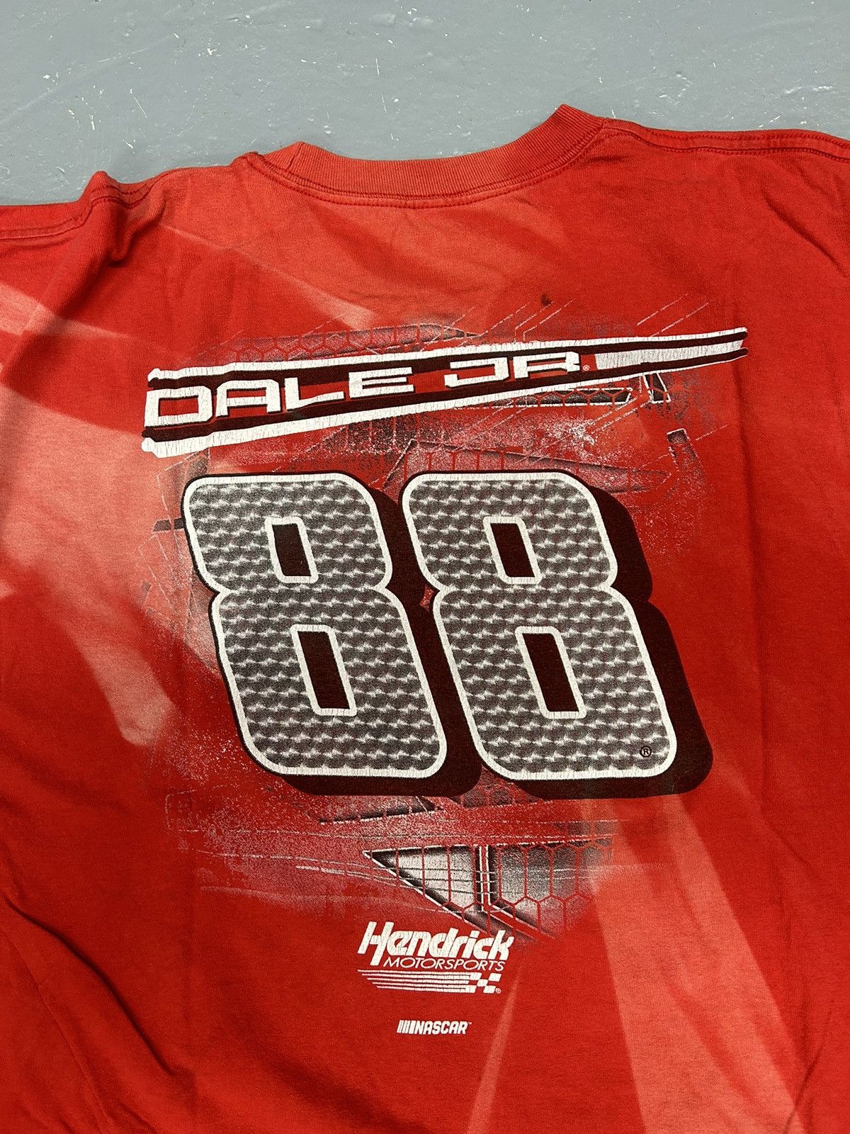 NASCAR × Vintage Crazy Vintage Y2K Essential Faded Nascar Red Tee Shirt Size US XL / EU 56 / 4 - 2 Thumbnail