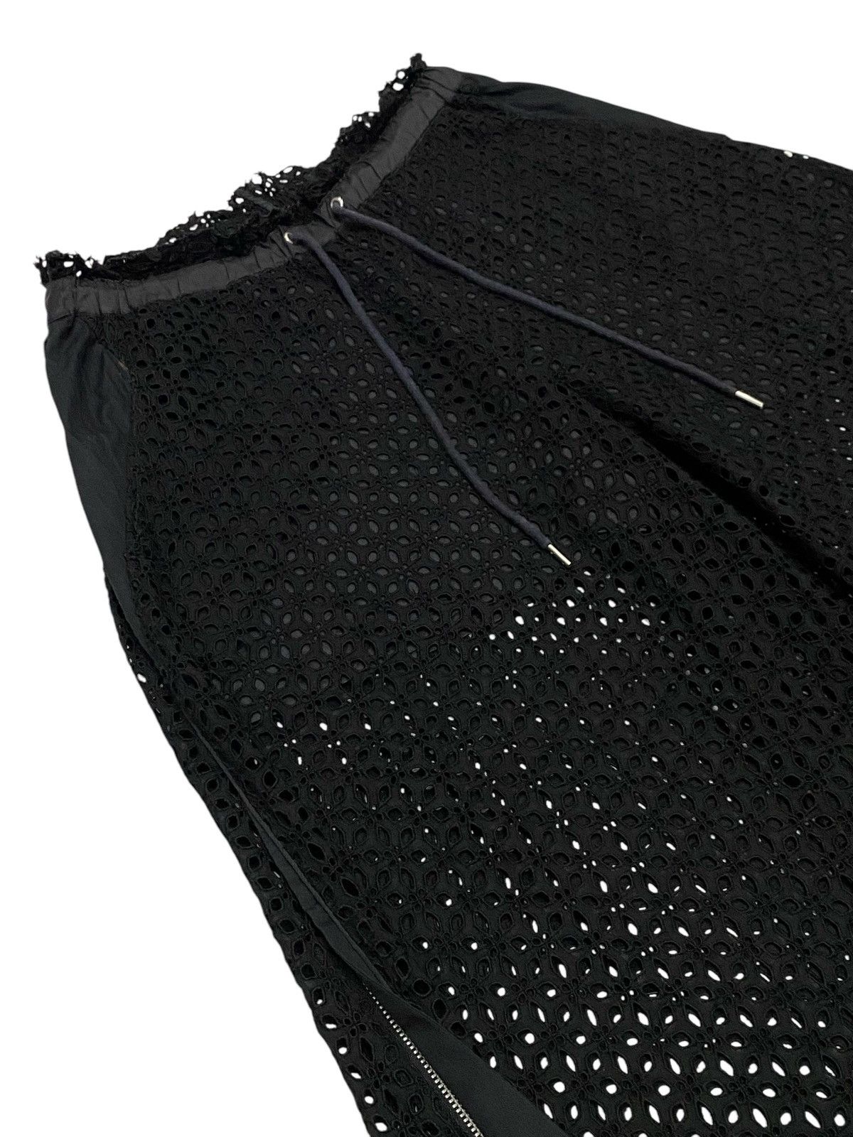 Sacai Sacai Mesh Black Wide-Leg Pants Size 30" / US 8 / IT 44 - 6 Thumbnail