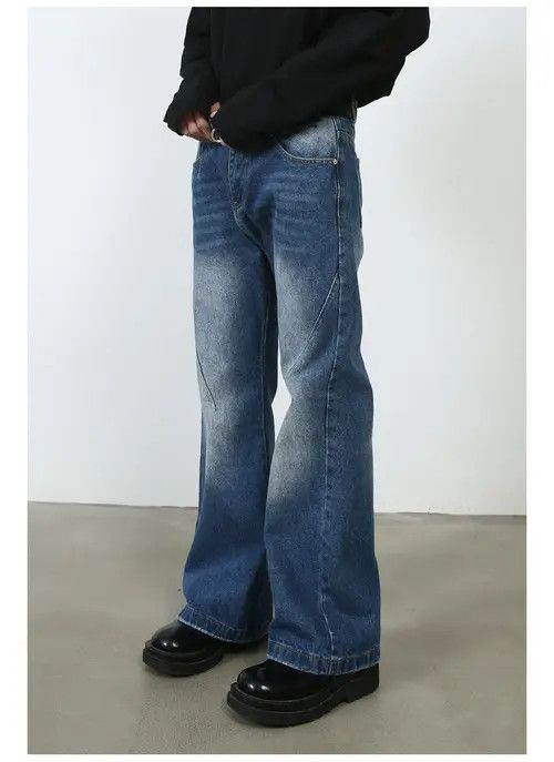 VIBE Men's American street style straight flared cleanfit jeans Size US 32 / EU 48 - 6 Thumbnail