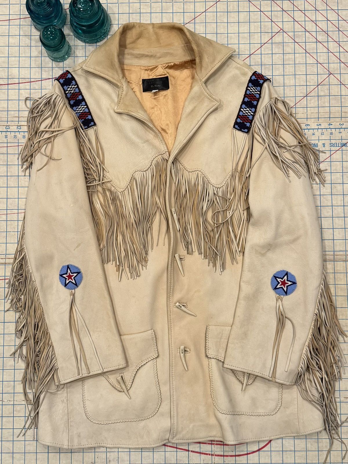 Vintage Vintage Fringe and Beaded Western Wear Leather Jacket Size44 Size US L / EU 52-54 / 3 - 2 Thumbnail