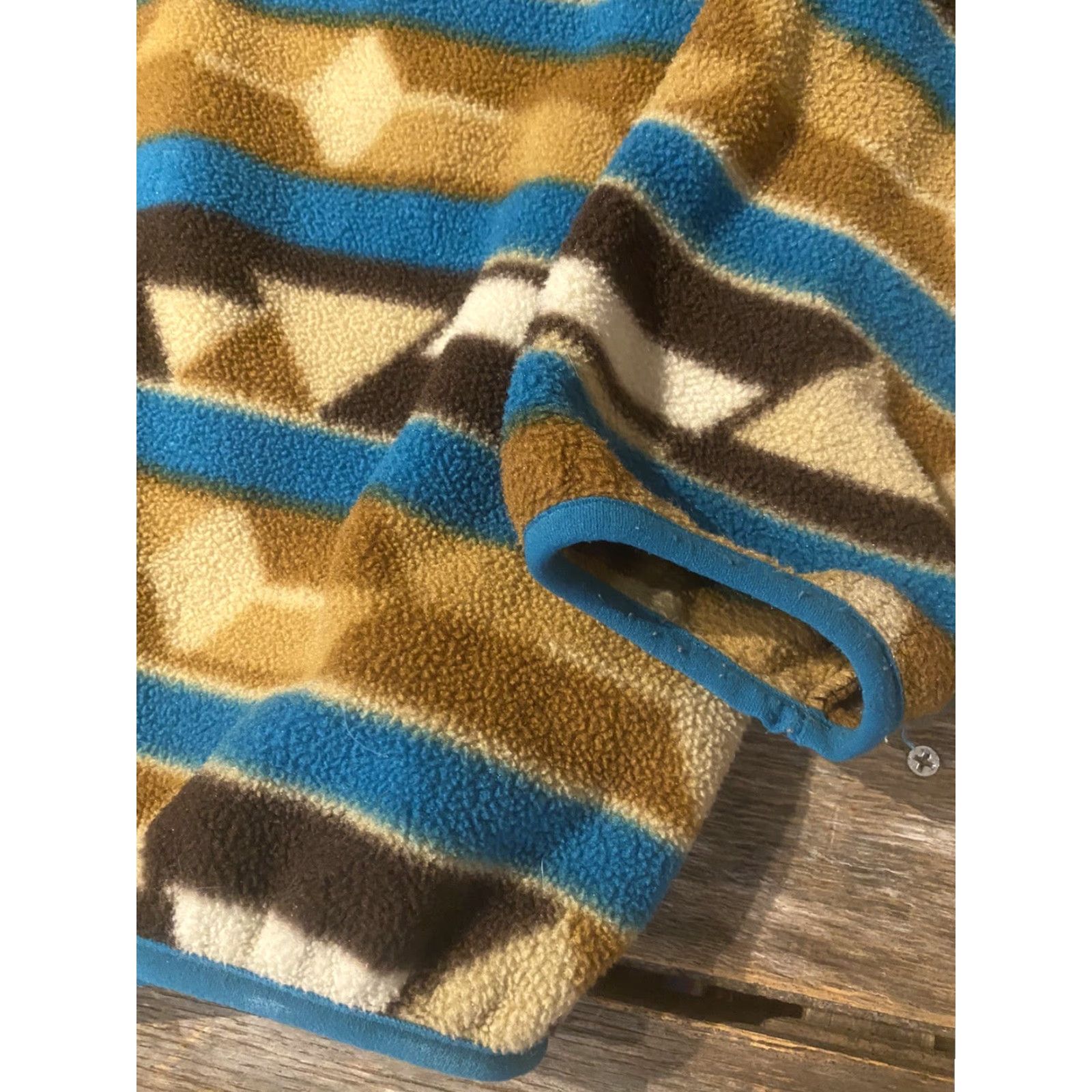 Patagonia VINTAGE Patagonia Synchilla Women's Size Small Brown Teal Fleece Pullover Jacket Vintage Size S / US 4 / IT 40 - 3 Thumbnail