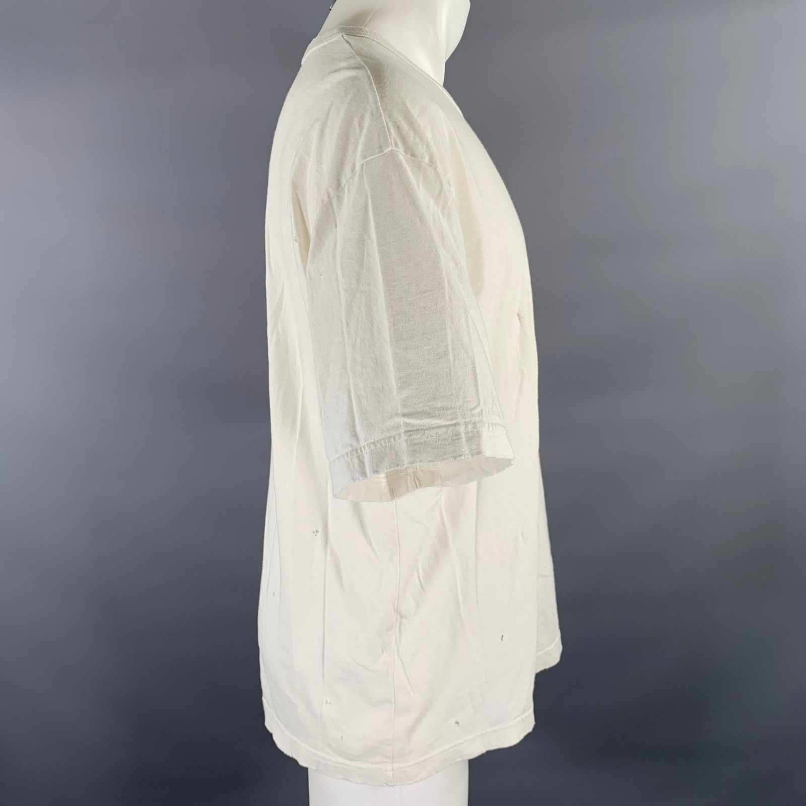 Visvim VISVIM Size L White Distressed Cotton Crew-Neck T-shirt Size US XL / EU 56 / 4 - 3 Thumbnail