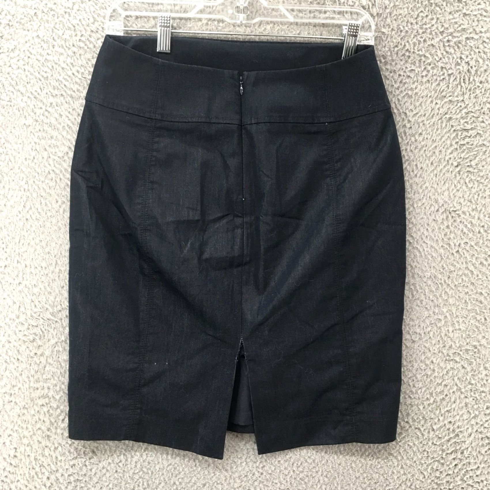 Express Express Pencil Skirt Womens 6 Blue Denim Zip Fly Mini Back Slit Dark Wash Casual Size 28" / US 6 / IT 42 - 5 Thumbnail