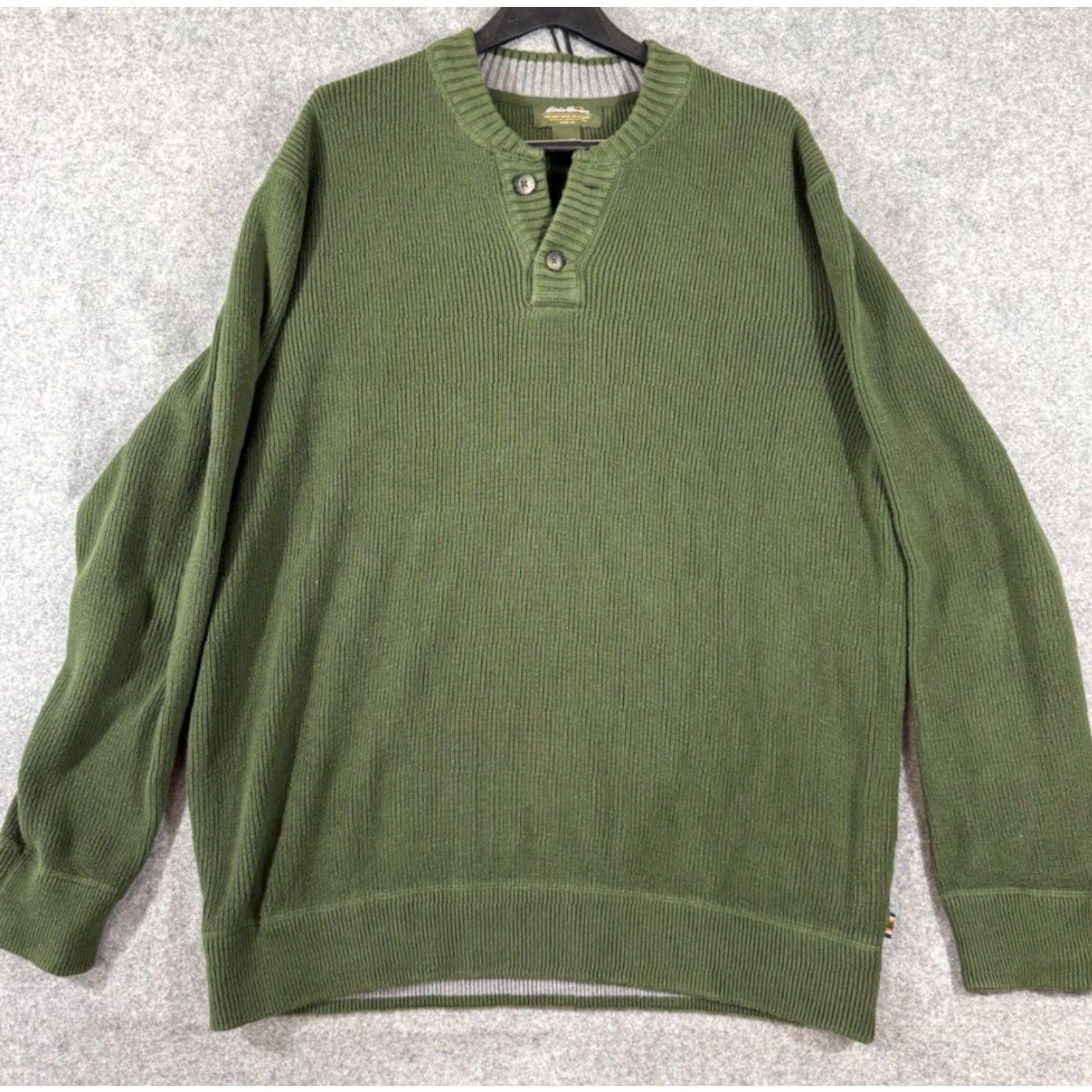 Eddie Bauer Eddie Bauer Sweater Mens XL Tall Green Henley Thermal Ribbed Knit Pullover Outdoor Winter Fall Spring Casual Size US XL / EU 56 / 4 - 2 Thumbnail