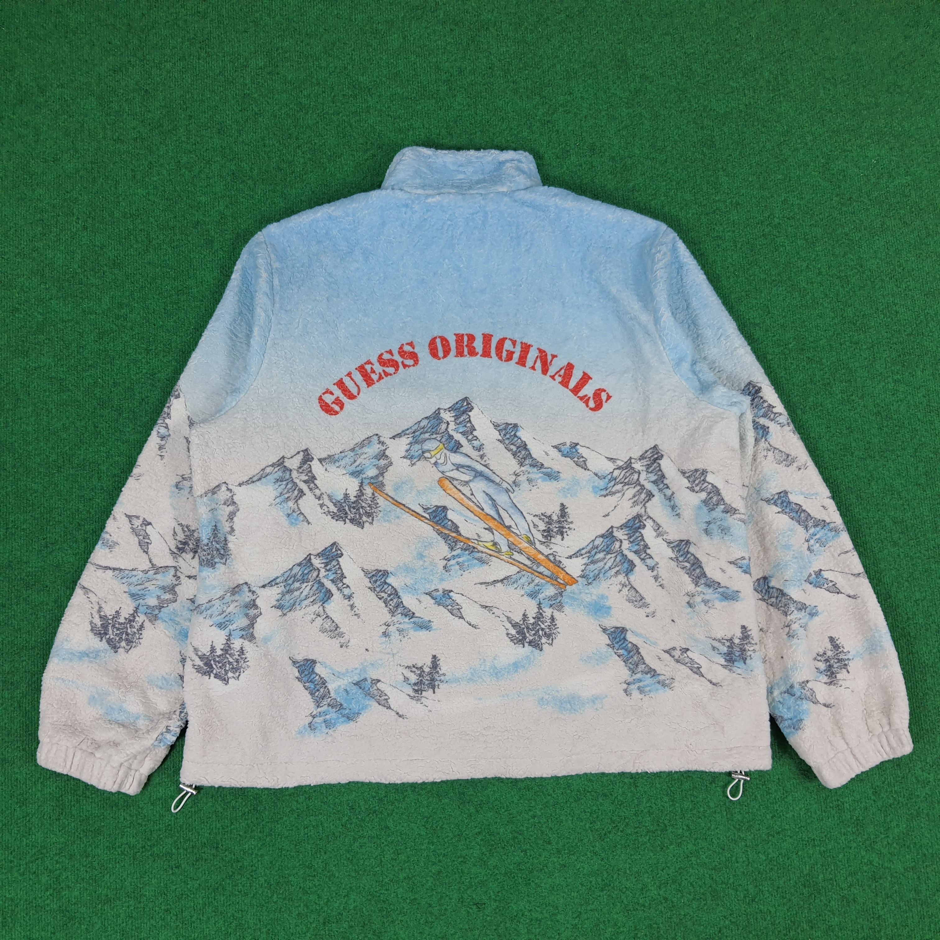 Guess × Vintage Vintage GUESS Original Art Winter Fleece Jacket Size US XL / EU 56 / 4 - 1 Thumbnail