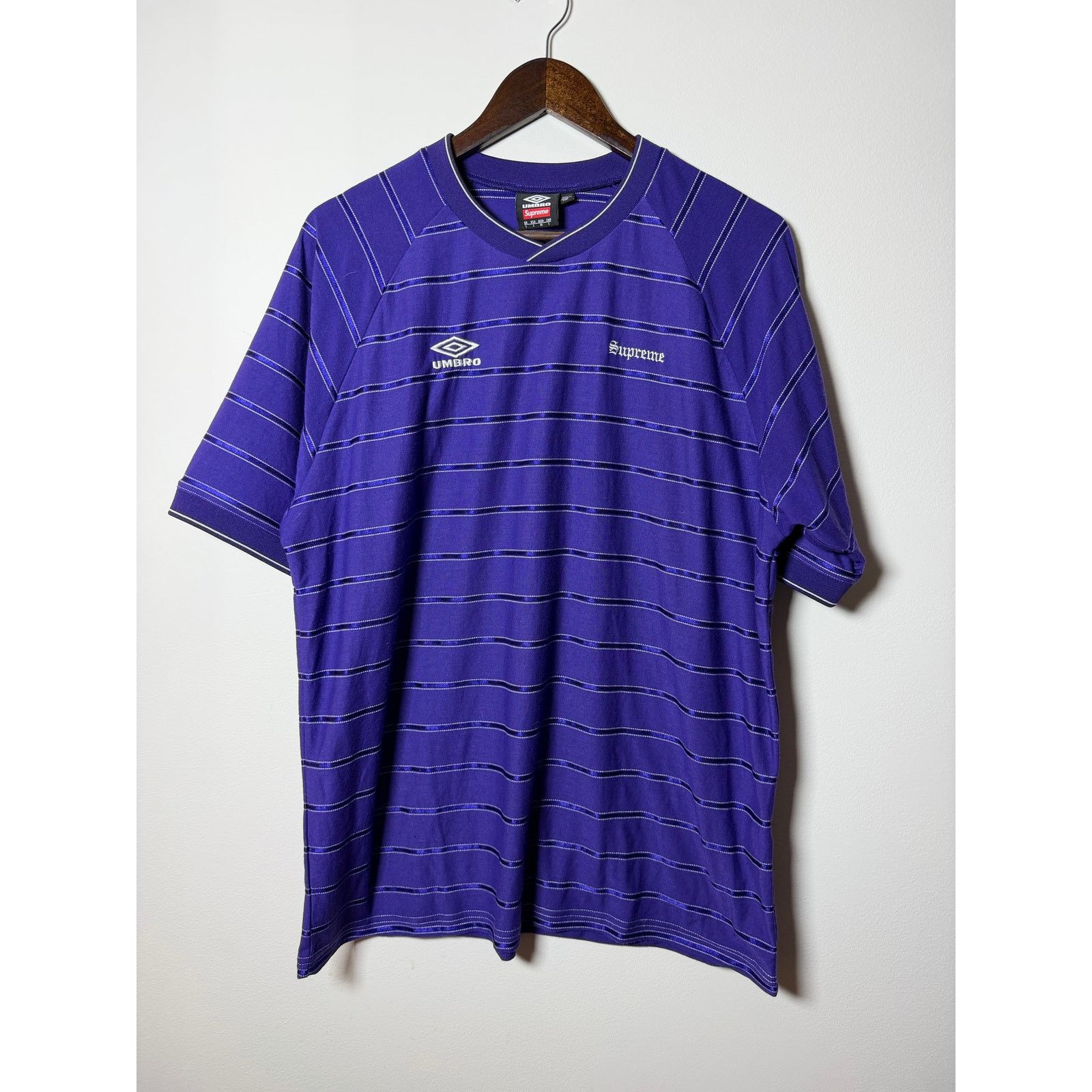 Supreme Supreme x Umbro Stripe Soccer Jersey LARGE | Grailed
