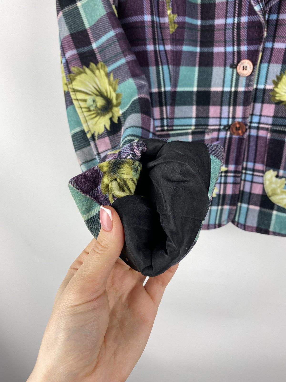 Versace Jeans Couture × Vintage Versace Jeans Couture floral pattern checked blazer jacket Size S / US 4 / IT 40 - 14 Thumbnail