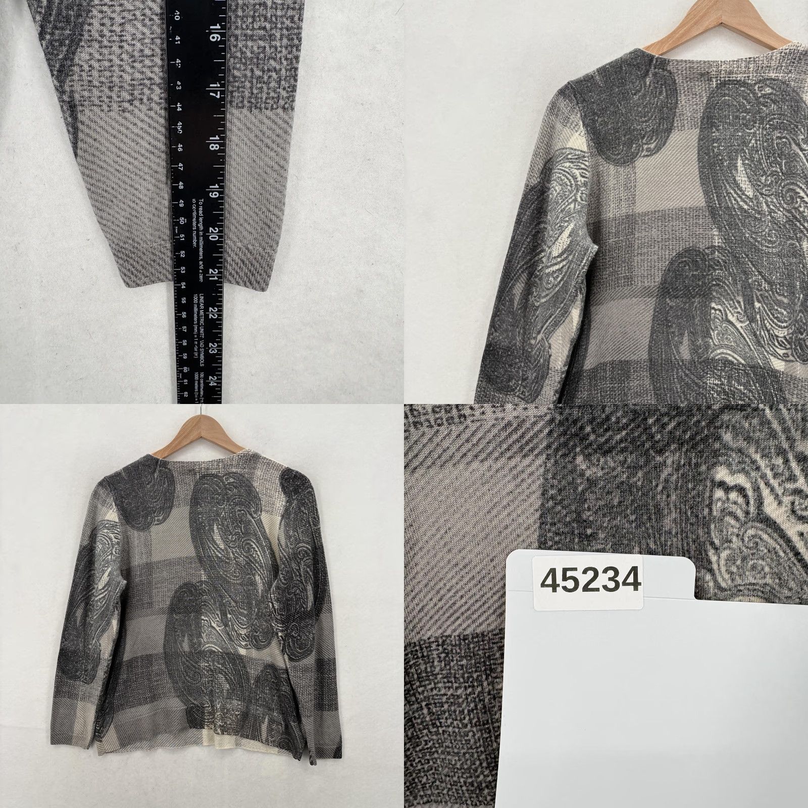 Talbots Talbots Sweater Womens 1X Gray Merino Wool Paisley Plaid Pullover Crewneck Cozy Size XL / US 12-14 / IT 48-50 - 8 Thumbnail