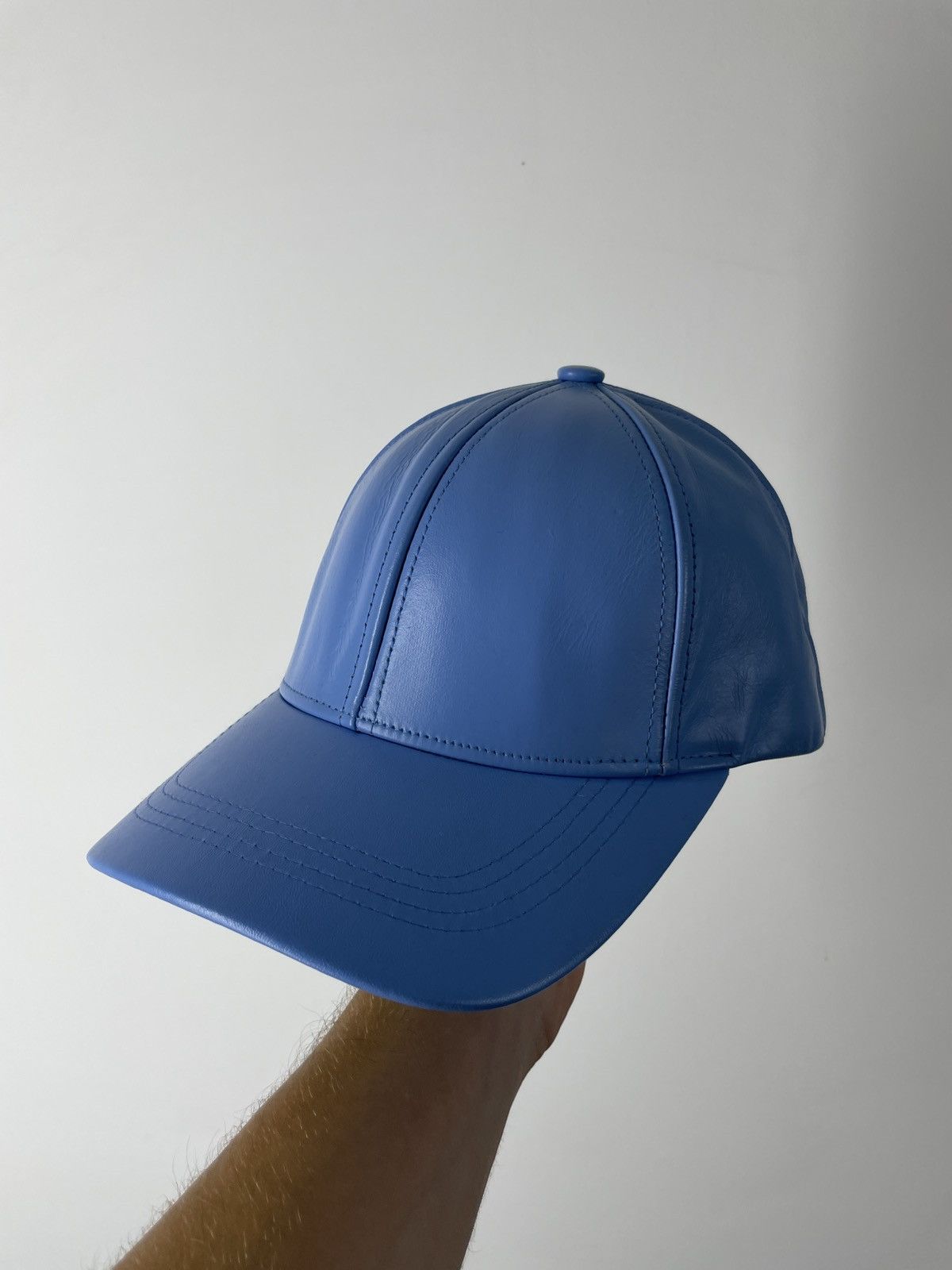 Genuine Leather Genuine Leather Vintage leather cap blue Size ONE SIZE - 1 Thumbnail