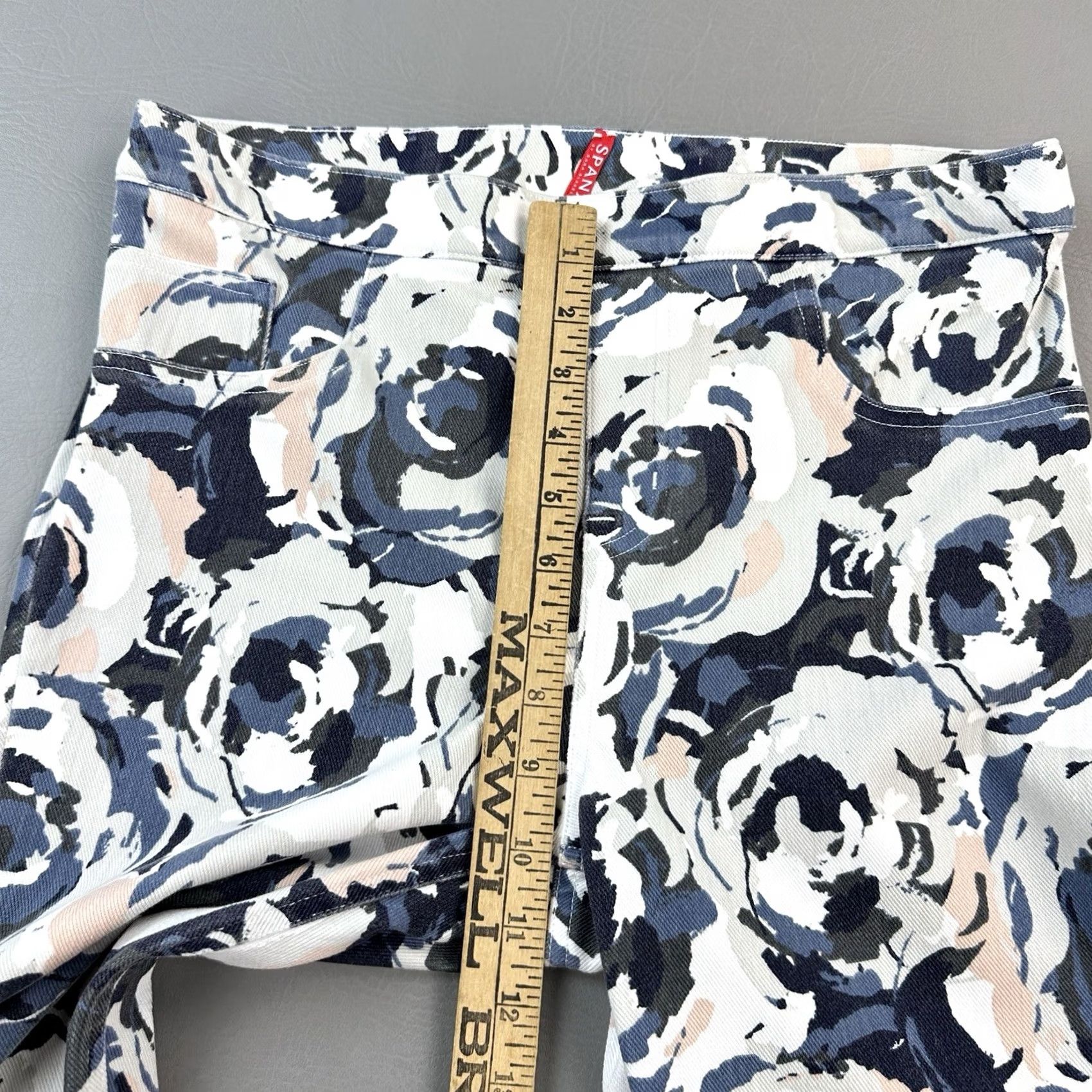 Spanx Spanx Jeani-ish Leggings Womens Large Blue Floral High Rise Shaping Stretch Jeans Style Jegging Fall Spring Summer Winter Women Size 36" / US 14 / IT 50 - 5 Thumbnail