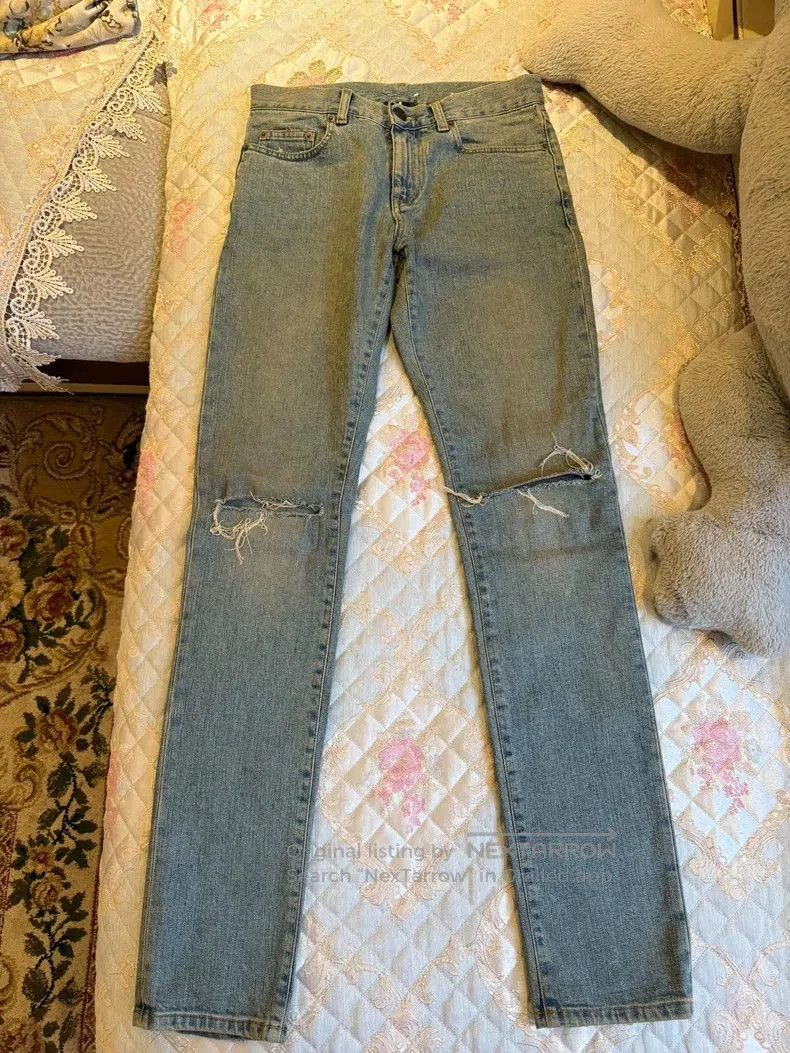 Saint Laurent Paris Saint Laurent D02 Blue Distressed Denim Jeans. Size US 28 / EU 44 - 1 Thumbnail