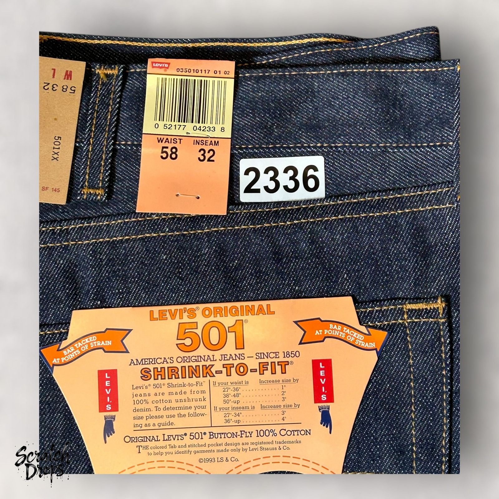 Levi's Vintage Levi’s 501xx Shrink-to-Fit Jeans USA W58 L34 501 NWT Size US 42 / EU 58 - 6 Thumbnail