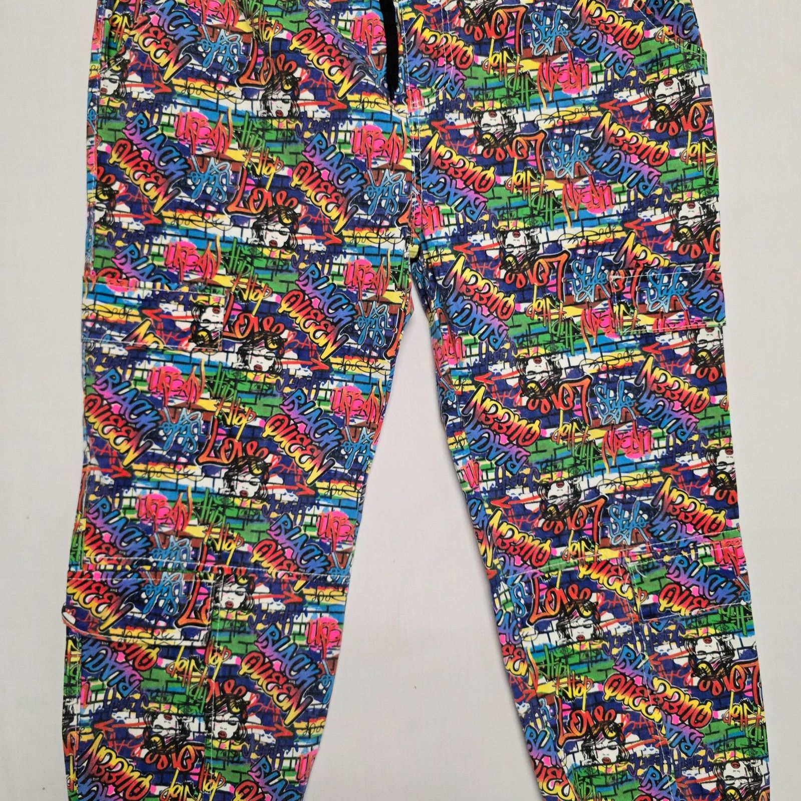 Loveless LoveLove Graffiti Print Jogger Pants 3X Colorful Streetwear Size 38" / US 16 / IT 52 - 3 Thumbnail