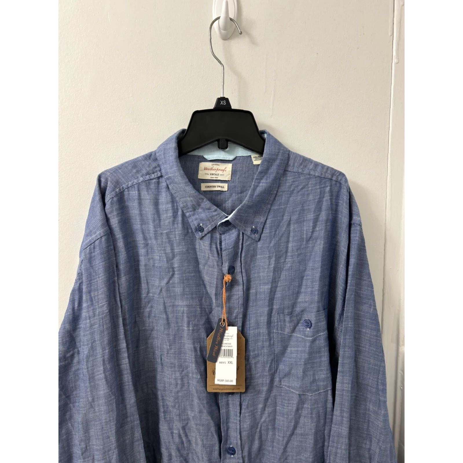 Weatherproof VINTAGE Weatherproof Shirt Mens 2XL Blue Country Twill Button-Down Long Sleeve Size US XXL / EU 58 / 5 - 2 Thumbnail