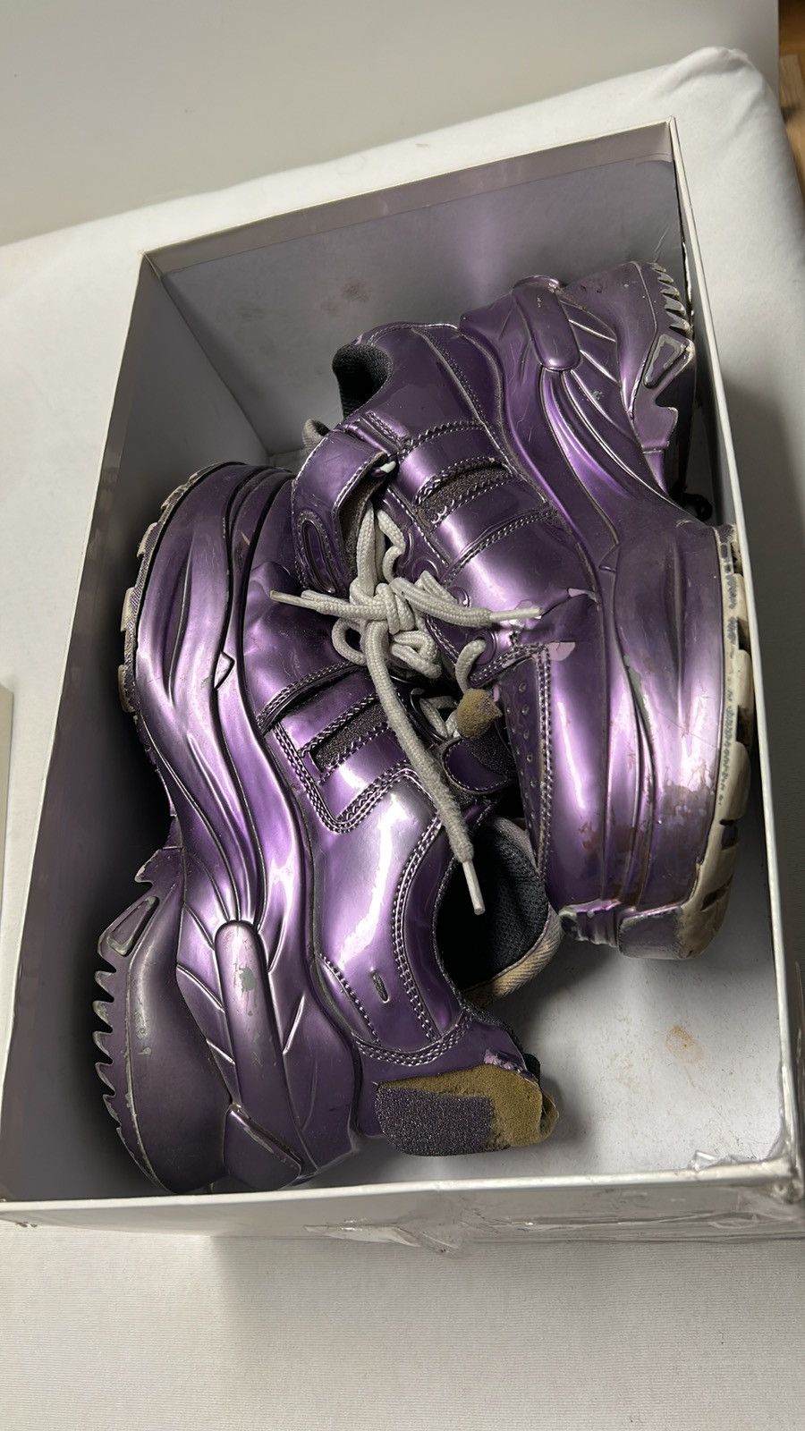 Maison Margiela 2008 Retro Fit Purple Metallic Platform Sneaker Size US 6 / EU 39 - 11 Thumbnail