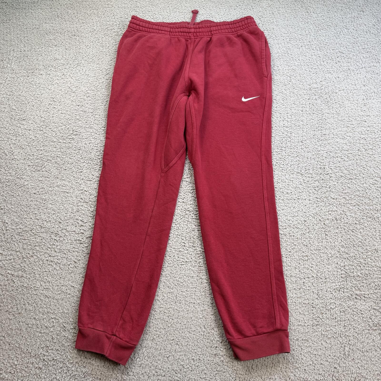 Nike Nike Red Fleece Jogger Sweatpants L Swoosh Lounge Pants Size US 34 / EU 50 - 1 Thumbnail