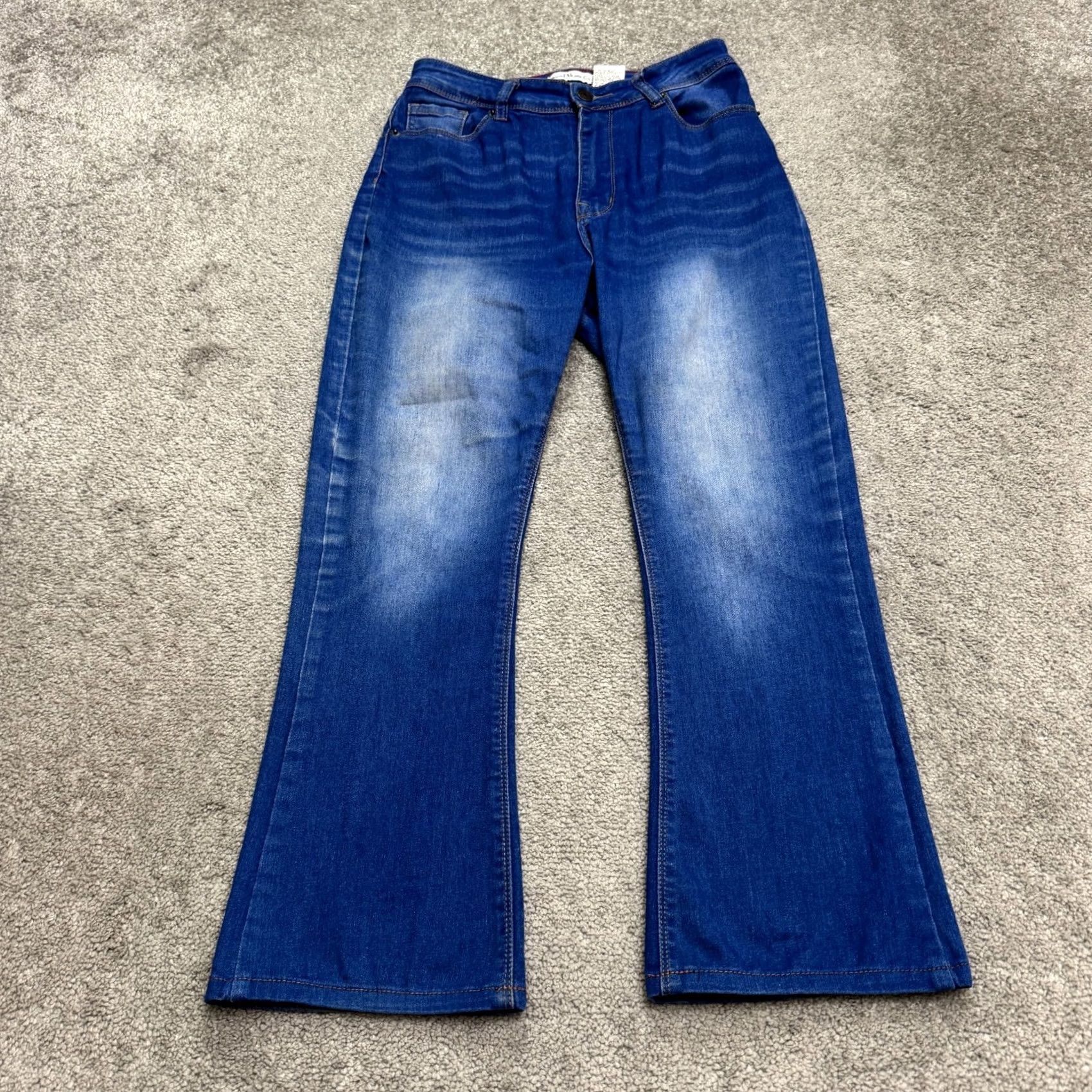 Vintage Vince Blue Co High Rise Bootcut Denim Jeans Juniors 9 Whiskered Casual Stretch Boys? Size 30" / US 8 / IT 44 - 2 Thumbnail