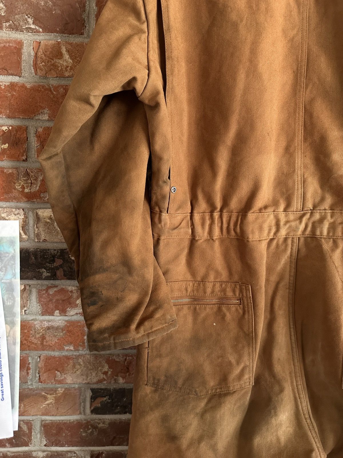 Vintage Big Smith USA Duck Canvas Work suit trashed dirty insulated Size US 39 - 5 Thumbnail