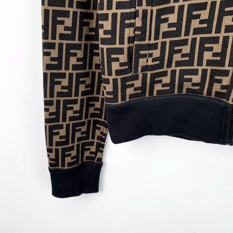 Fendi Fendi Brown Logo Print Zipper Jacket Size M / US 6-8 / IT 42-44 - 4 Thumbnail