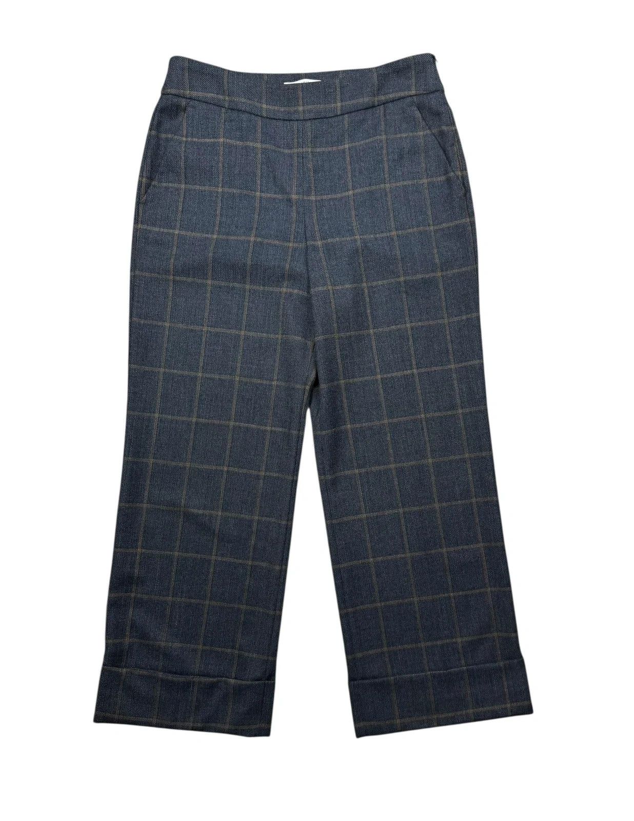 Peserico Peserico Wool Wide Leg Pants Crop Plaid size 42 Size 28" / US 6 / IT 42 - 8 Thumbnail
