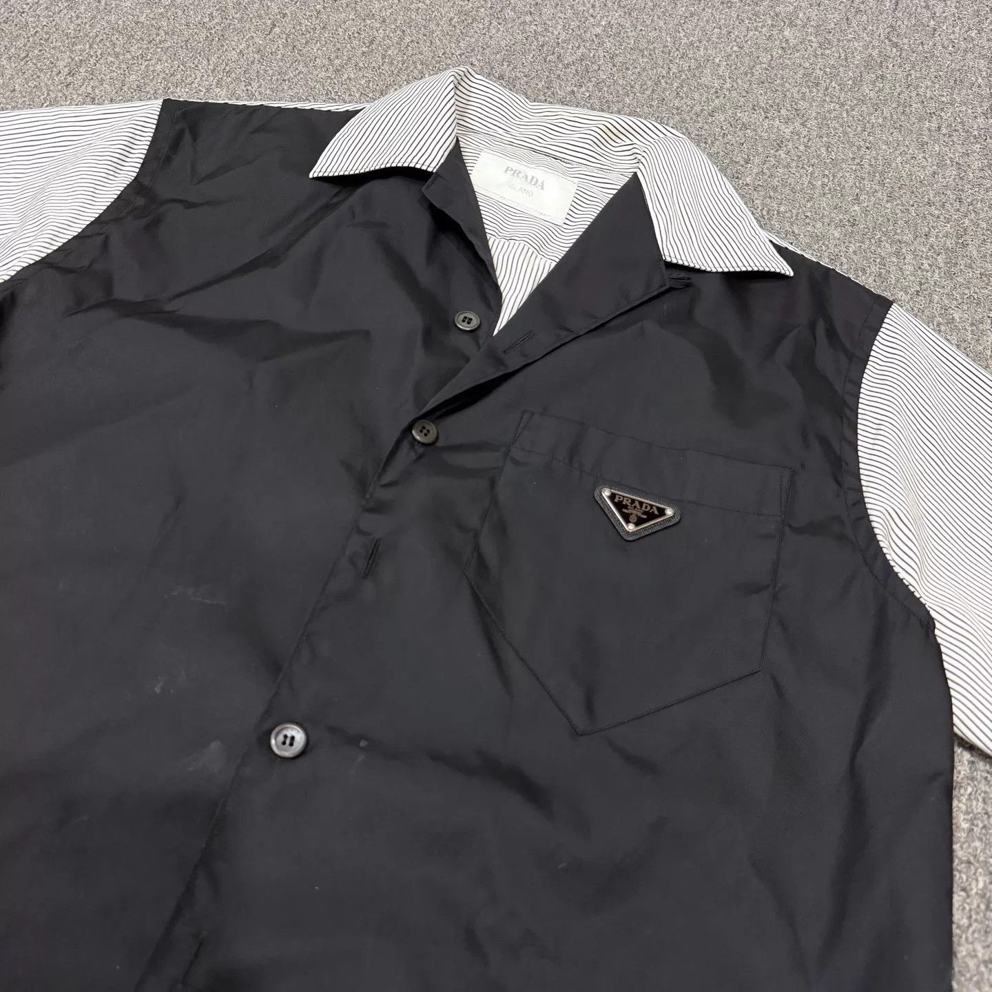 Prada Prada Nylon Paneled Triangle Logo SS Shirt M 99New Size US M / EU 48-50 / 2 - 3 Thumbnail