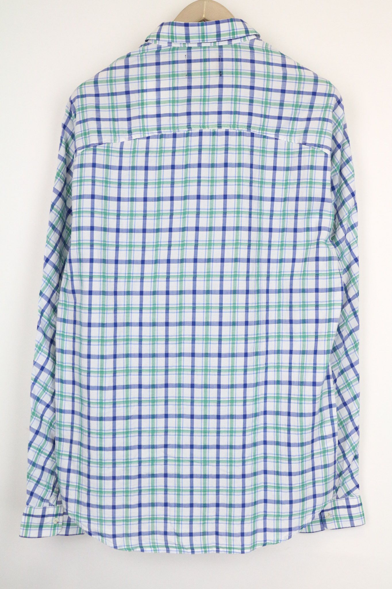 Scotch & Soda AMS COUTURE L Blue Green White Checked Cotton Shirt 75409 Size US L / EU 52-54 / 3 - 2 Thumbnail