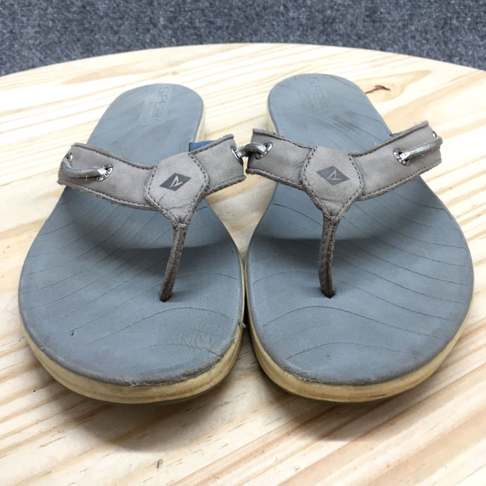 Sperry Sperry Sandals Seabrook Slip On Flip Flops Gray Leather Womens 8.5 Shoes Casual Summer Storm STS95169 Fashion Top Sider Women’s Shoes Mens Womens Size US 9 / IT 39 - 4 Thumbnail