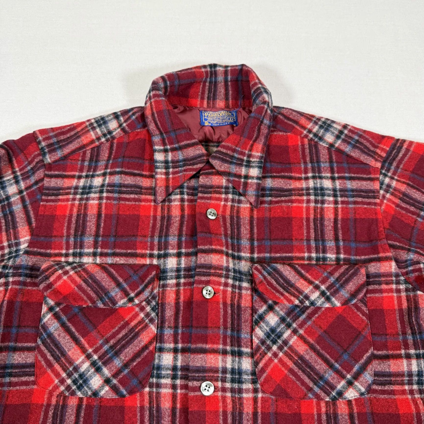Pendleton VINTAGE Pendleton Shirt Mens L Red Plaid Wool Flannel Button-Up Long Sleeve Collared 70s Board Size US L / EU 52-54 / 3 - 2 Thumbnail