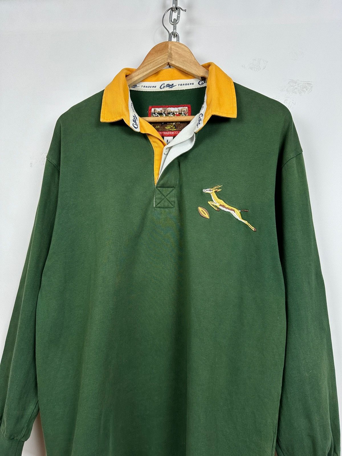 Cotton Traders Vintage South Africa Rugby Cotton Traders Long Sleeve Shirt Size US L / EU 52-54 / 3 - 3 Thumbnail